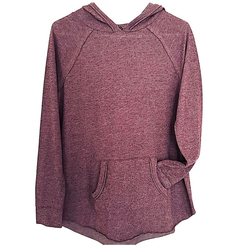 Peyton Jensen Plum Lightweight Slub Knit Hoodie Women’s Long Sleeve Pullover Top